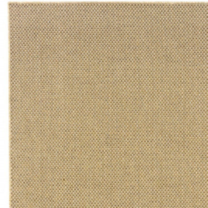8' Beige Indoor Outdoor Runner Rug