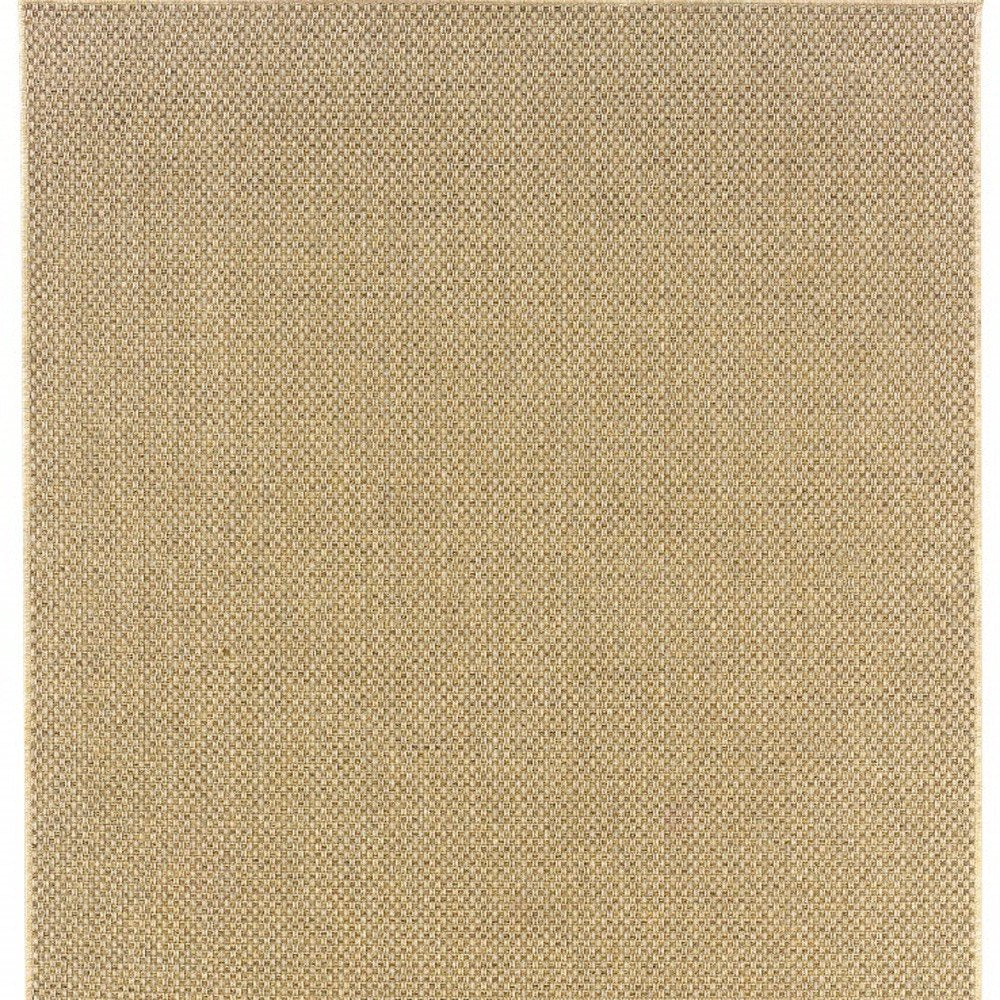 8' Beige Indoor Outdoor Runner Rug