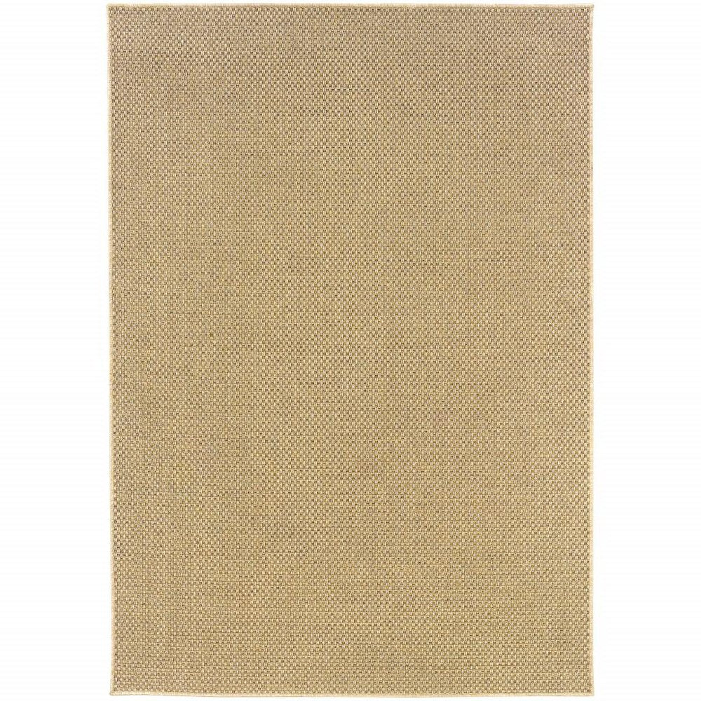 8' Beige Indoor Outdoor Runner Rug