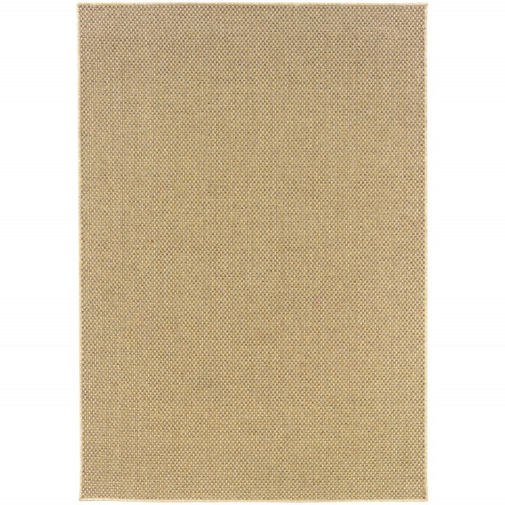 8' Beige Indoor Outdoor Runner Rug