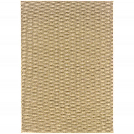 8' Beige Indoor Outdoor Runner Rug