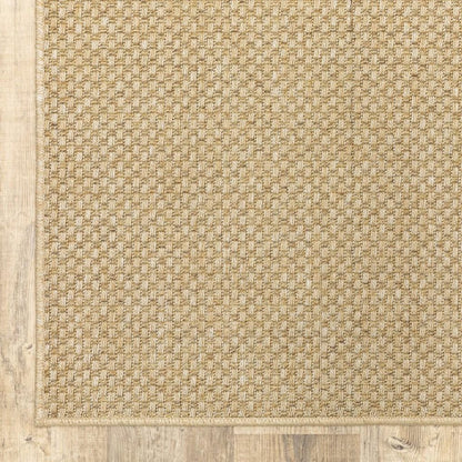 2' X 4' Beige Chevron Indoor Outdoor Area Rug