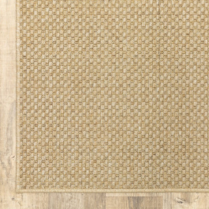 2' X 4' Beige Chevron Indoor Outdoor Area Rug