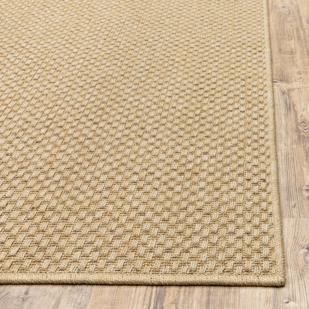 8' Beige Indoor Outdoor Runner Rug