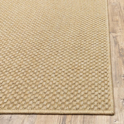 8' Beige Indoor Outdoor Runner Rug