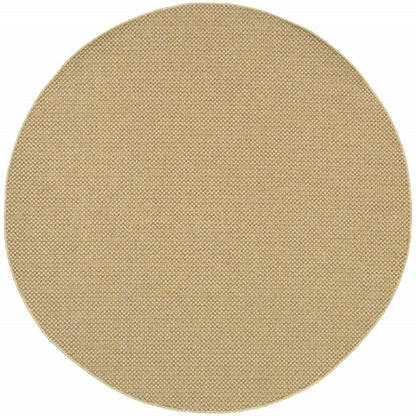 8' Beige Indoor Outdoor Runner Rug