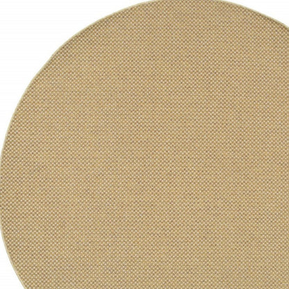 8' Beige Indoor Outdoor Runner Rug