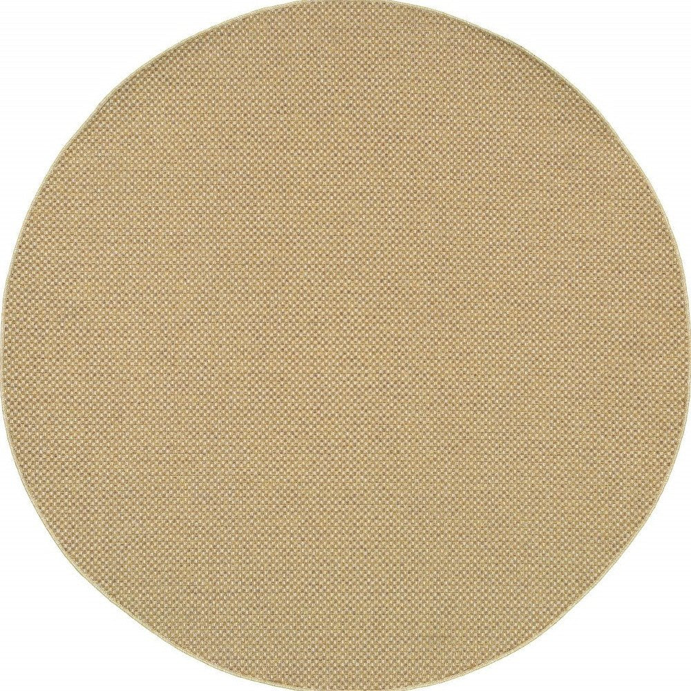 8' Beige Indoor Outdoor Runner Rug