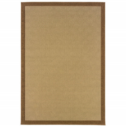 8' X 13' Beige Indoor Outdoor Area Rug