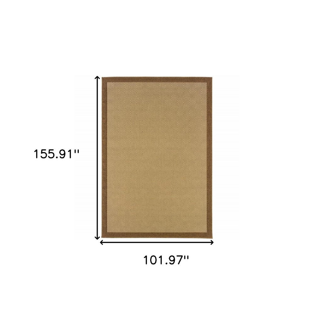 8' X 13' Beige Indoor Outdoor Area Rug