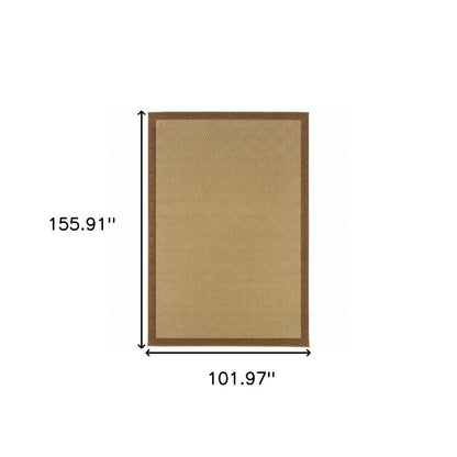 8' X 13' Beige Indoor Outdoor Area Rug