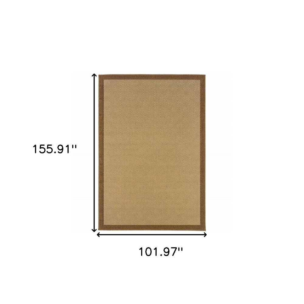 8' X 13' Beige Indoor Outdoor Area Rug