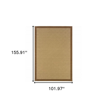 8' X 13' Beige Indoor Outdoor Area Rug