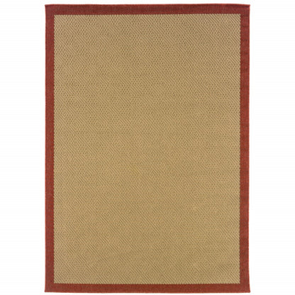 8' X 13' Beige Indoor Outdoor Area Rug