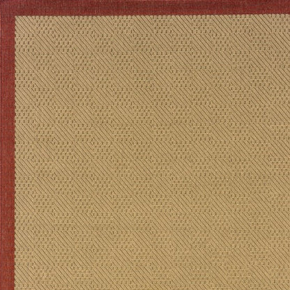 8' X 13' Beige Indoor Outdoor Area Rug