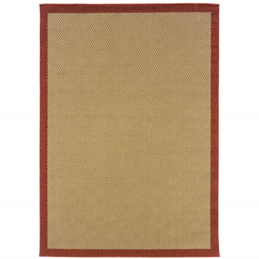 8' X 13' Beige Indoor Outdoor Area Rug