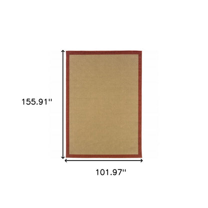 8' X 13' Beige Indoor Outdoor Area Rug