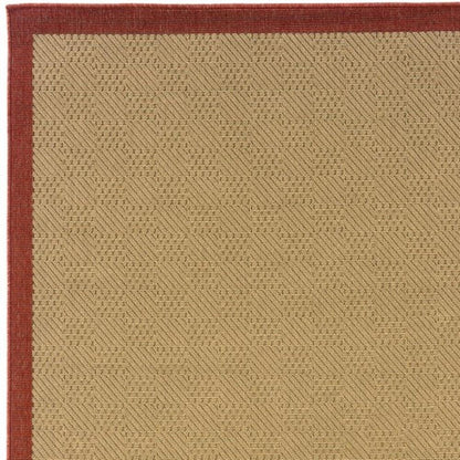 8' X 13' Beige Indoor Outdoor Area Rug