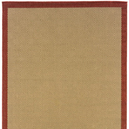 8' X 13' Beige Indoor Outdoor Area Rug