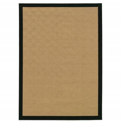 5' X 8' Beige And Black Indoor Outdoor Area Rug