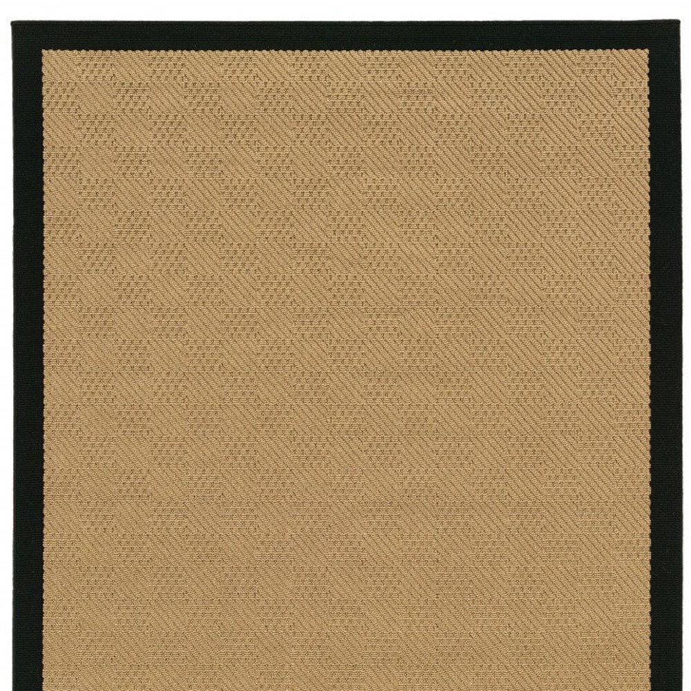 5' X 8' Beige And Black Indoor Outdoor Area Rug
