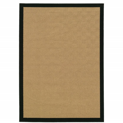 5' X 8' Beige And Black Indoor Outdoor Area Rug