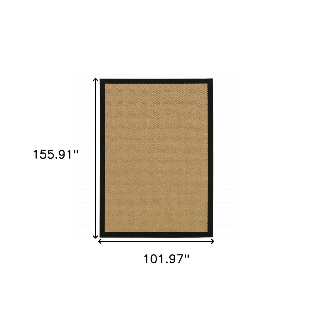 5' X 8' Beige And Black Indoor Outdoor Area Rug