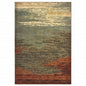 3' X 5' Blue And Brown Distressed Area Rug