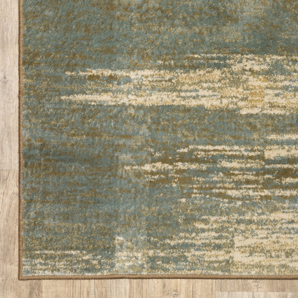 3' X 5' Blue And Brown Distressed Area Rug