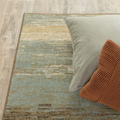 8' X 10' Blue And Brown Distressed Area Rug