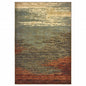 8' X 10' Blue And Brown Distressed Area Rug