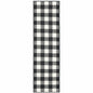 8' Black And Ivory Indoor Outdoor Runner Rug