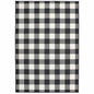 8' Black And Ivory Indoor Outdoor Runner Rug