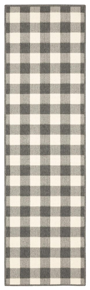 4' X 6' Gray and Ivory Indoor Outdoor Area Rug
