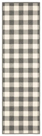 8' Gray And Ivory Indoor Outdoor Runner Rug