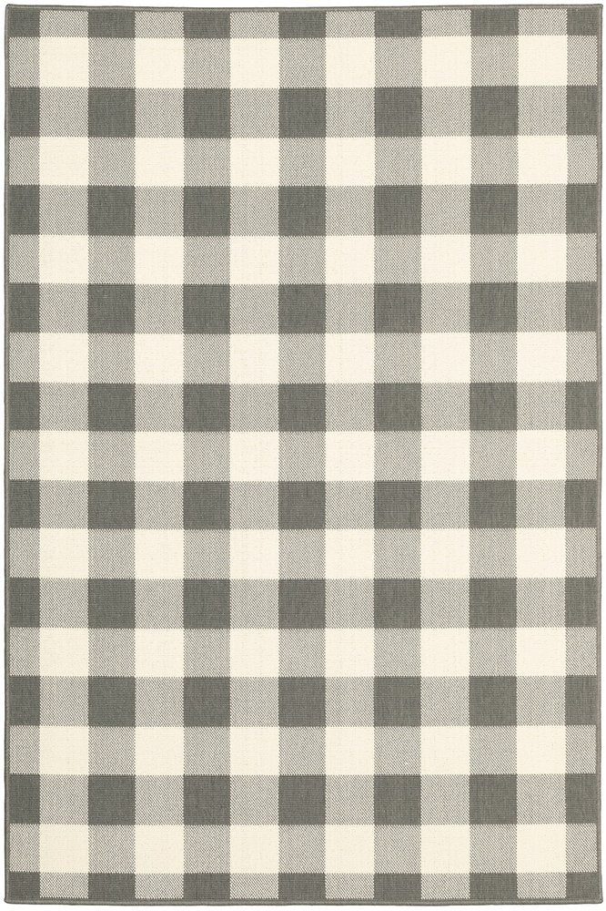 2' X 4' Gray And Ivory Indoor Outdoor Area Rug