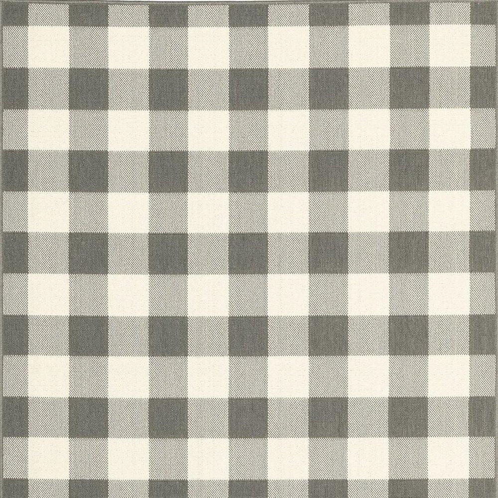 2' X 4' Gray And Ivory Indoor Outdoor Area Rug