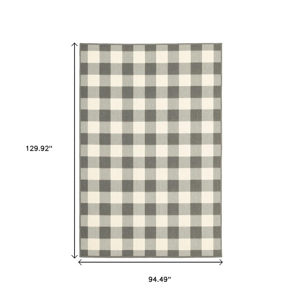 2' X 4' Gray And Ivory Indoor Outdoor Area Rug
