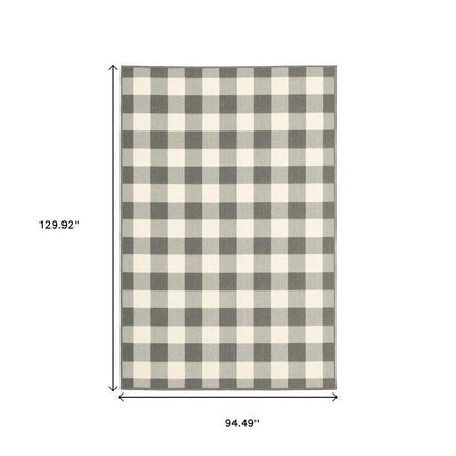 2' X 4' Gray And Ivory Indoor Outdoor Area Rug
