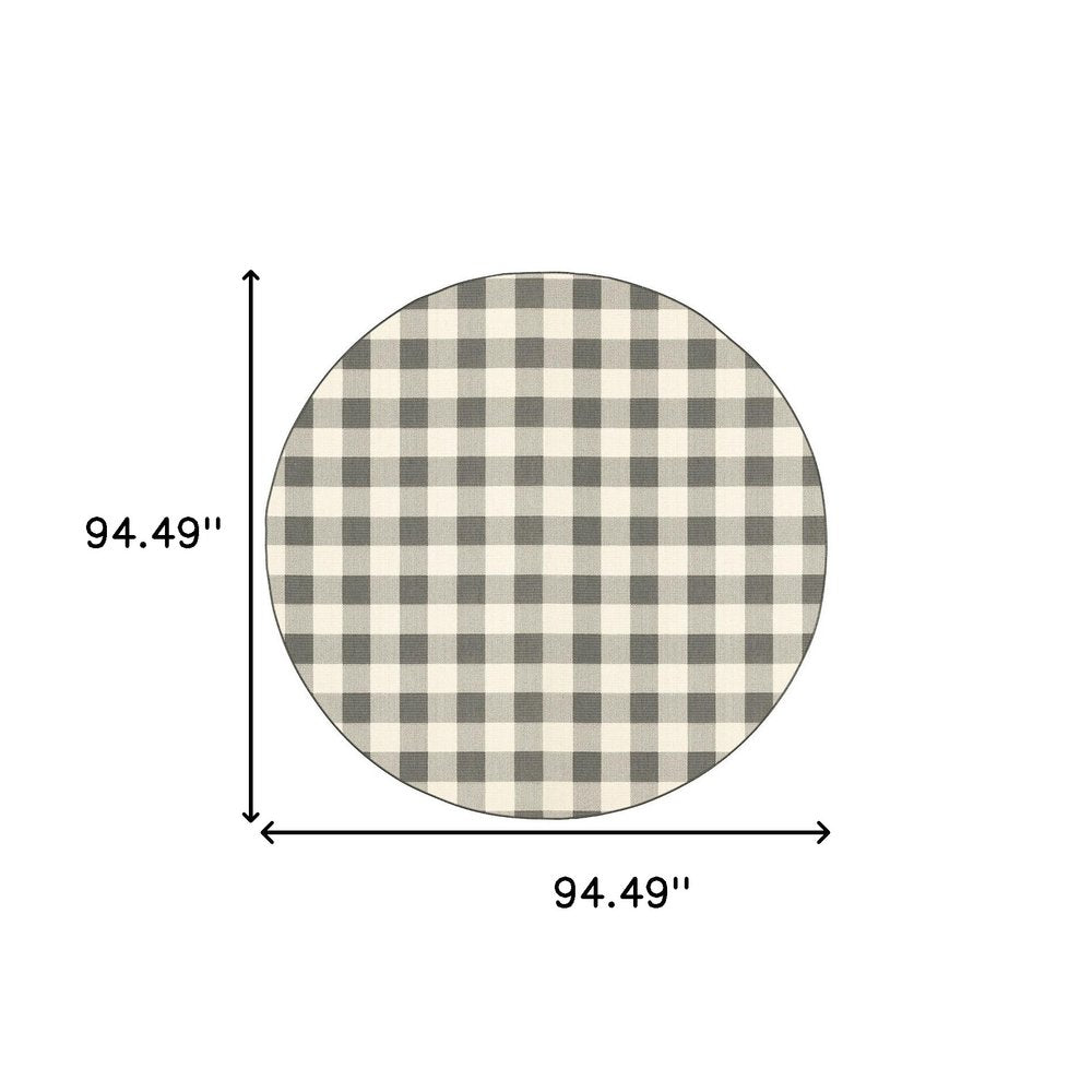 2' X 4' Gray And Ivory Indoor Outdoor Area Rug