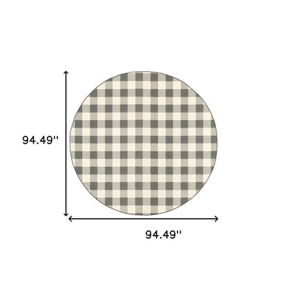 2' X 4' Gray And Ivory Indoor Outdoor Area Rug