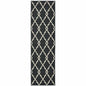 8' Black And Ivory Indoor Outdoor Runner Rug