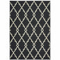8' Black And Ivory Indoor Outdoor Runner Rug