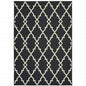 8' Black And Ivory Indoor Outdoor Runner Rug