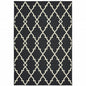 2' X 8' Black and Ivory Indoor Outdoor Area Rug