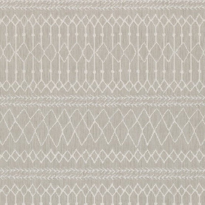 10' X 13' Gray And Ivory Indoor Outdoor Area Rug