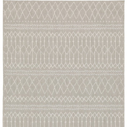 10' X 13' Gray And Ivory Indoor Outdoor Area Rug