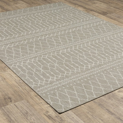 3' X 5' Gray And Ivory Indoor Outdoor Area Rug