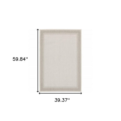 8' X 10' Gray And Ivory Indoor Outdoor Area Rug