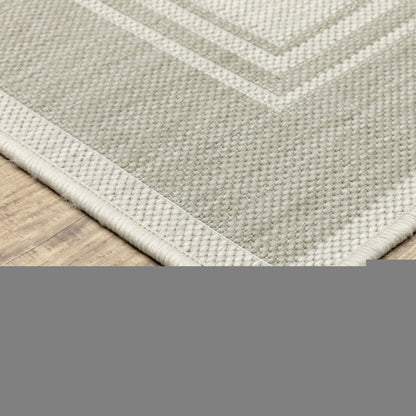 3' X 5' Gray And Ivory Indoor Outdoor Area Rug